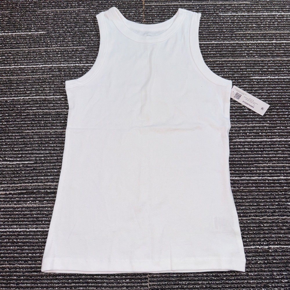 Wonder Nation Tough Tank Kids XL 14-16 New White Ribbed Sleeveless Top